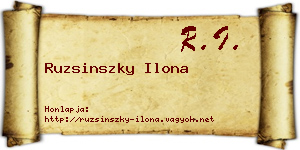 Ruzsinszky Ilona névjegykártya