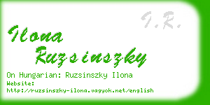 ilona ruzsinszky business card